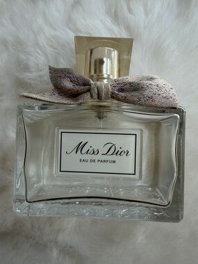 Empty Miss Dior Eau de Parfum - Clear Glass Bottle with Bow